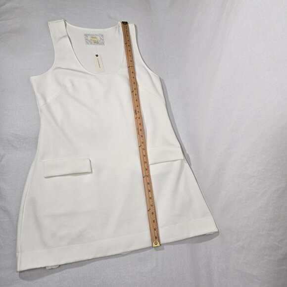 MAEVE by ANTHROPOLOGIE Sirencore Elevated Basic IVORY Texture Mini Dress Size XL - Picture 15 of 17